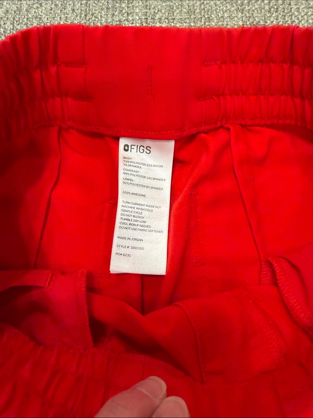 Women's Red Cargo Jogger Pants - Elastic Waist & Drawstring - Picture 6 of 8